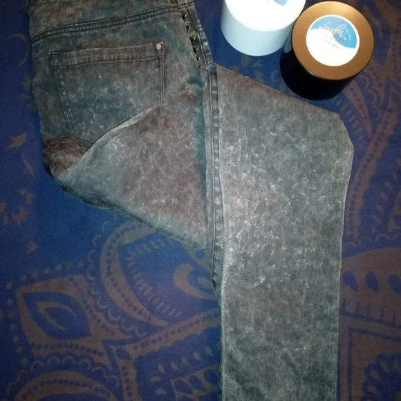 Mango Acid Wash Y2K Studded Jeans in Black, Sz 10 NWOT - Picture 2 of 7